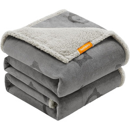 Водонепроникна ковдра для собак Feandrea Sherpa Fleece XXXL, 229x203 см, для великих собак і людей, для котів, двосторонній чохол на диван, сіра, машинне прання
