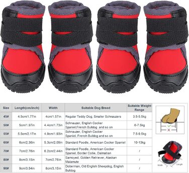 Взуття для собак: захист лап, водонепроникні антиковзні чоботи, спортивне взуття для середніх та великих собак, червоні