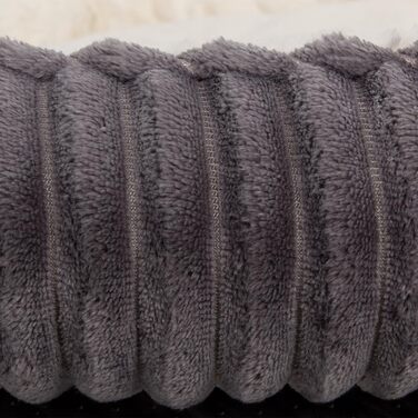 Квіткове ліжко для котів Wallace & Jones Cameron - овальне, м'яке, антиковзне, антрацит-бежеве, розмір S, 55 x 45 x 17 см