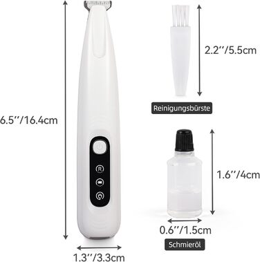 Триммер для собак ALL FOR PAWS з LED-підсвічуванням – 18 мм, тихий (35 дБ), вологостійкий (IPX4), USB, для стрижки лап, вух, обличчя та задньої частини тіла