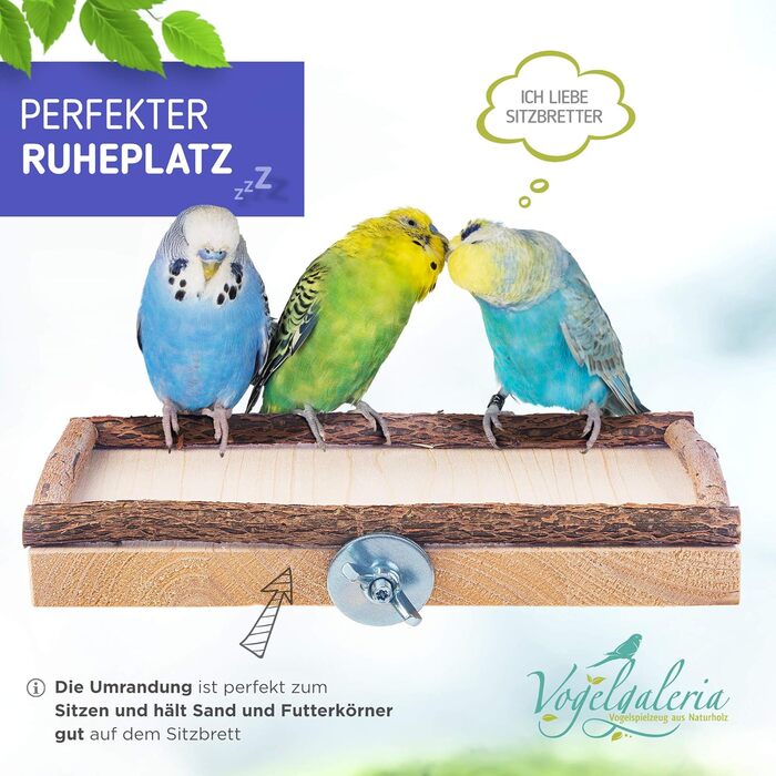 Набір з 2-х сідал Vogelgaleria для хвилястих папуг, аксесуари для клітки