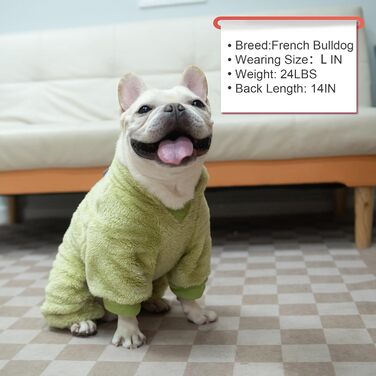 Піжама для собак, теплий зимовий светр, м'який велюр, для цуценят та собак середніх розмірів, котів, великих, зелений