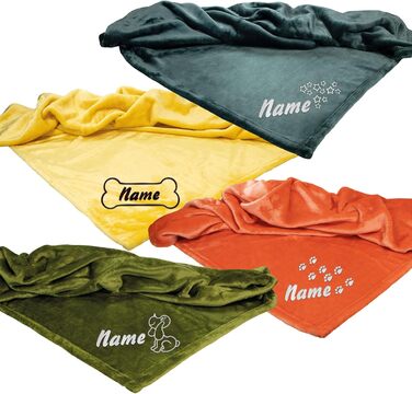 М'яка ковдра з мікрофібри Schecker Premium з вишивкою імені вашого собаки (зірки та ім'я, пудрово-рожевий) 150 x 95 см