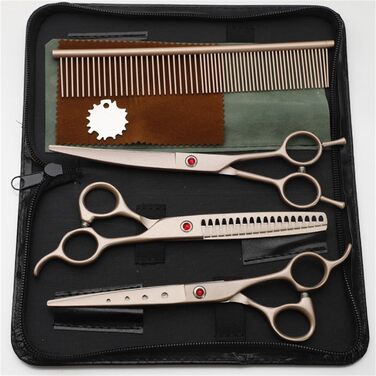 Набір професійних ножиць для собак 3 в 1, для грумінгу собак, котів та інших тварин (жовтий)