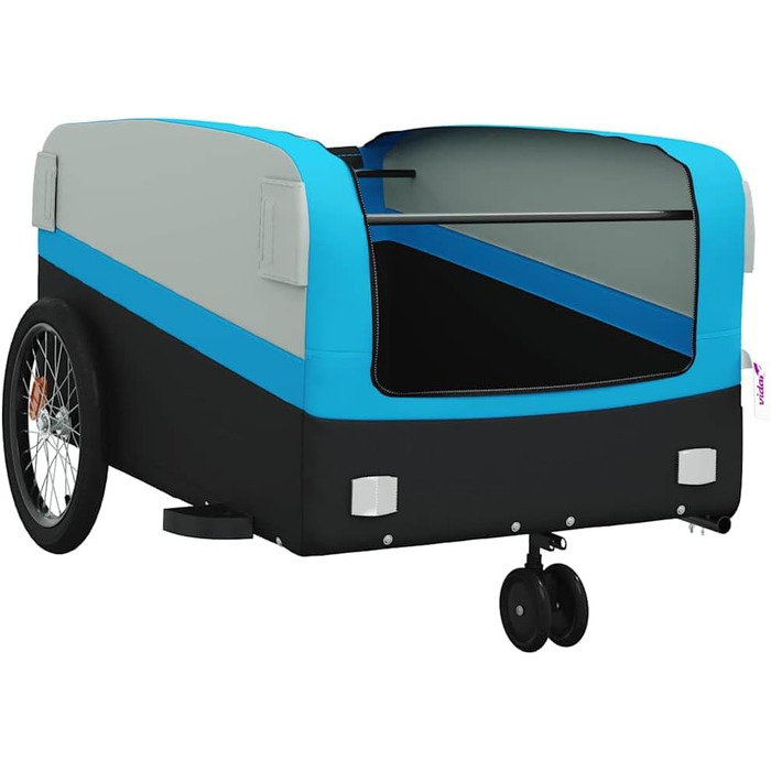 Дитячий/Транспортний причіп для собак, велосипедний причіп чорного та синього кольору, 45 кг, сталь, легкий у збиранні