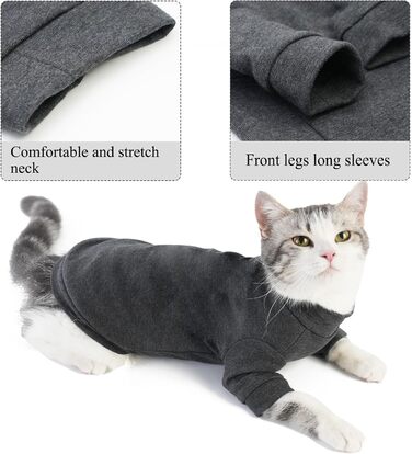 Пуловер для безшерстних котів Sphynx, теплий, сірий (L)