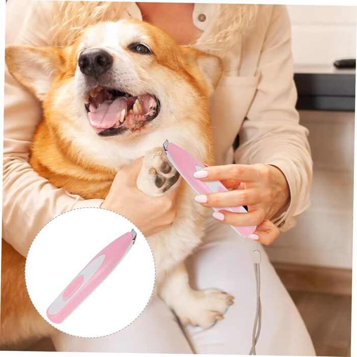 Електричний триммер для собак та котів POPETPOP (2 шт.) - безшумний, для догляду за тваринами, рожевий, 15.8*3.3cm