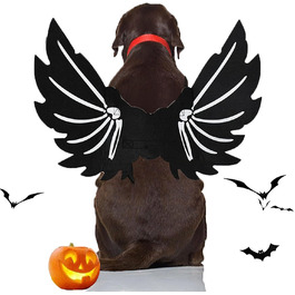 Костюм для тварин на Хелловін: крила кажана для котів та собак, чорний, M145