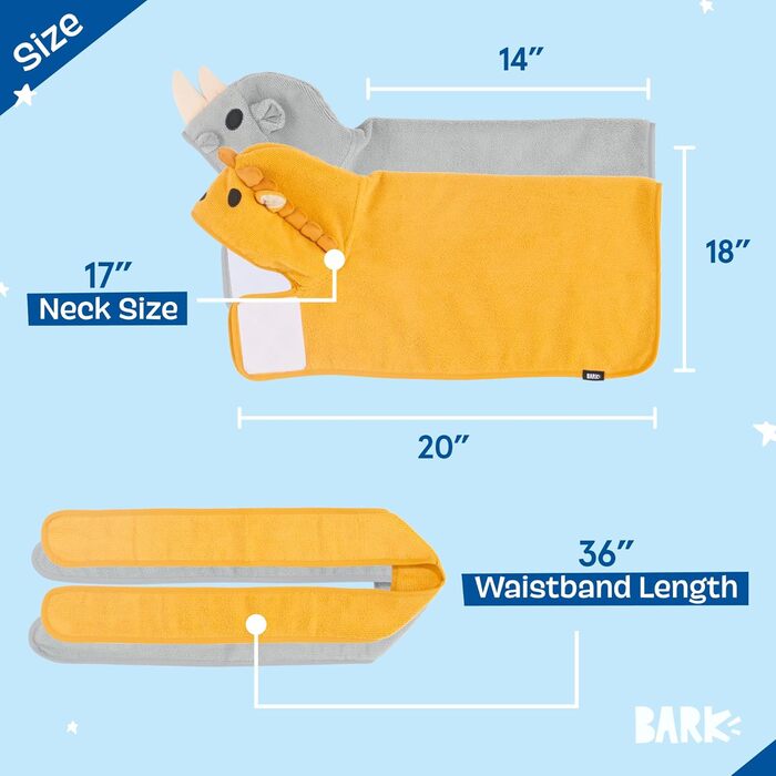 Рушник для собак BarkBox – халат, легкий, швидковисихаючий (розмір S) (Лев/Носоріг, Small)