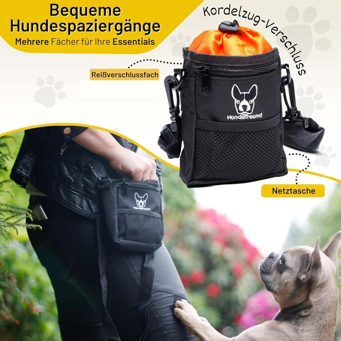 Сумка для ласощів для собак Hundefreund | Зручна сумка для тренувань з 4 відділеннями (14 x 11 x 4 см)
