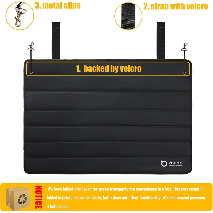 Захист для краю вантажного відсіку автомобіля, розкладний, 96 x 63 см - захист від подряпин для собак та вантажів