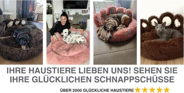 Кругле ліжко для собак Pfoten&nasen® Bärenpfote, сірого кольору, розмір S (65 см) – м'яке, зручне, для маленьких собак, легко миється