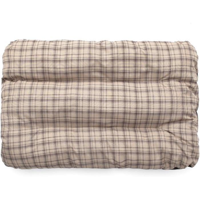 М'яке ліжко для собак, лежанка-матрац, корзина для тварин, 90 x 60 см, R2, в клітинку, бежевий