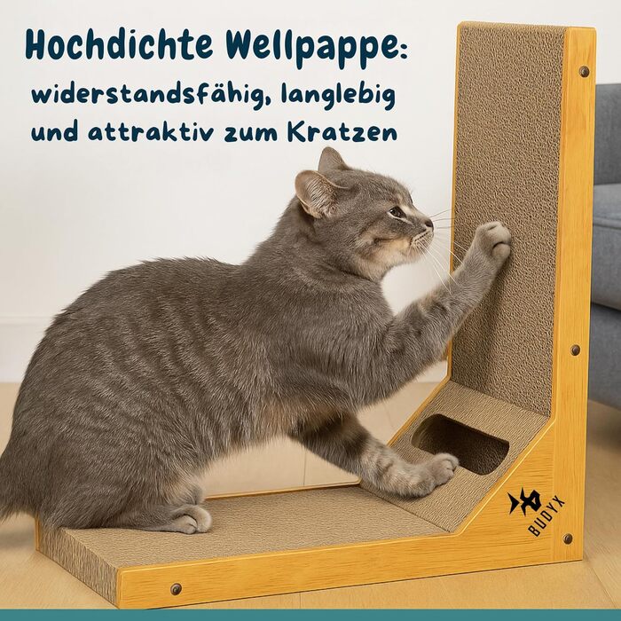 Кігтеточка для котів у формі L - щільний гофрокартон - для дряпання та відпочинку - екологічна, двостороння та стійка - ідеальна для домашніх котів