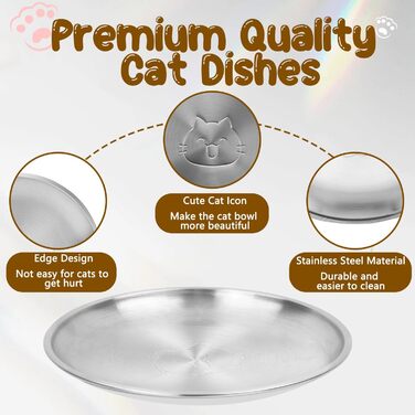 Напувалка для котів з нержавіючої сталі, 17.3 см, для кошенят та дрібних тварин, 2 шт.