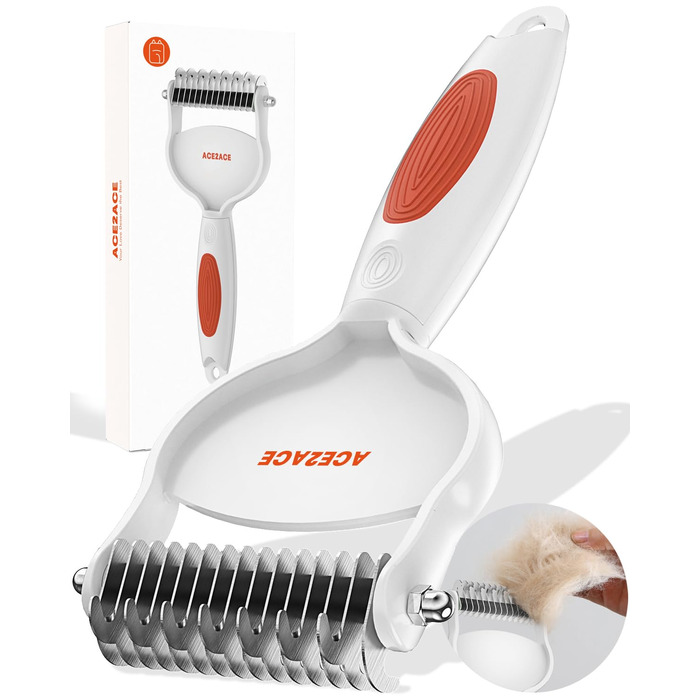 Щітка для собак для видалення підшерстка, щітка для собак для видалення підшерстка, щітка для котів для видалення шерсті, гребінець для собак та котів для розплутування, щітка для догляду за домашніми тваринами, щітка для котів для вузлів, ковтунів, вільн
