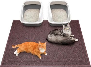 Yimobra Килимок для котячого туалету XL 90x120 см, водонепроникний, протиковзкий, легкий у догляді, без фталатів, темно-коричневий
