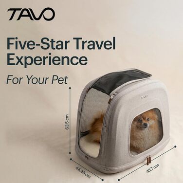 Транспортер для тварин Tavo Crispin Small: Автопереноска для собак та котів, ISOFIX, вентиляція 360°, 2 матраци, складна