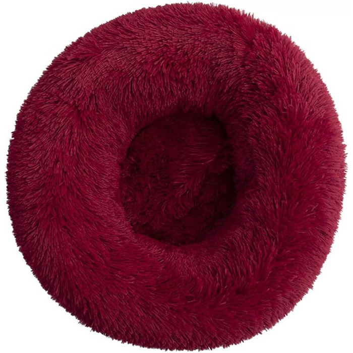 М'яке ліжко для собак та котів у вигляді подушки-пончика, 60 см, червоне
