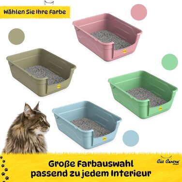 Набір для туалету котів Cat Centre з високим бортиком, без кришки, рожевий, 50 x 38,5 см (сірий)
