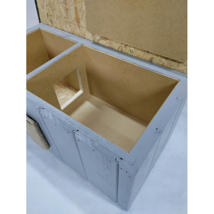 Будиночок для кота, сірий, прямокутний (86 x 47 x 37 см)
