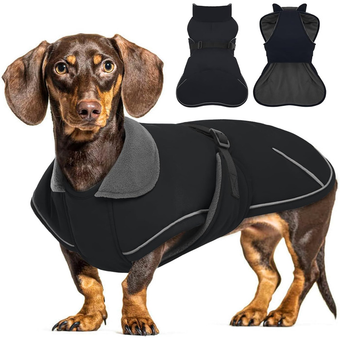 Зимовий теплий водонепроникний теплий зимовий одяг для такси, одяг для собак, теплий одяг для собак, чорний S