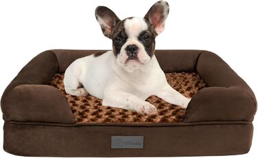 Ортопедичне собаче ліжко для великих собак, водонепроникне, знімний чохол, віскоеластична піна, 90x65x23 см, коричневе