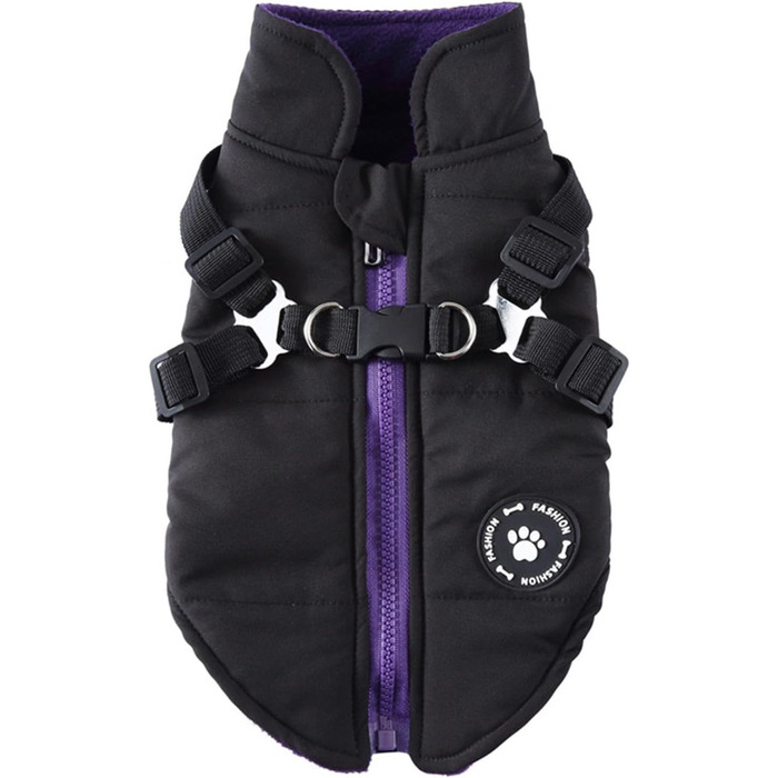 Зимовий теплий одяг для собак: куртка з підкладкою, для маленьких, середніх та великих собак, зелений (чорний), XS