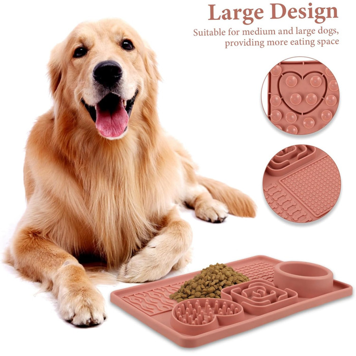 Килимок для собак та котів з присосками, повільне годування, силікон, килимок для тварин, проти швидкого поїдання