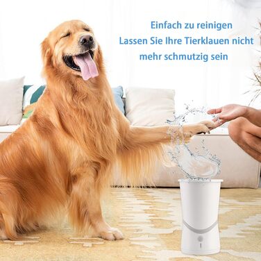 Pawclean Pro: Автоматичний очищувач лап для собак та котів. 360° силіконова щітка, USB-зарядка, м'яке очищення без стресу. Знімне та швидке очищення