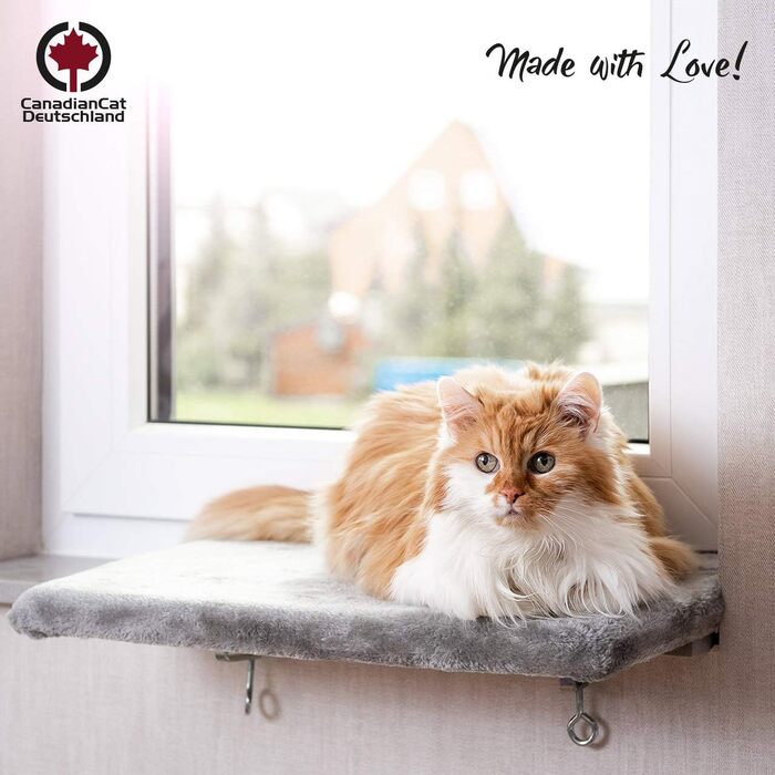 Килимок для котів на підвіконня, ліжко для котів, м'який, сірий, миючий, 50 x 35 см