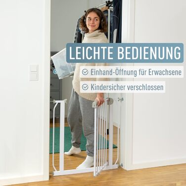 Захист для сходів для дітей Berrien, 58-185 см, сітка-бар'єр, захист від тварин, без свердління, білий, 68-76 см
