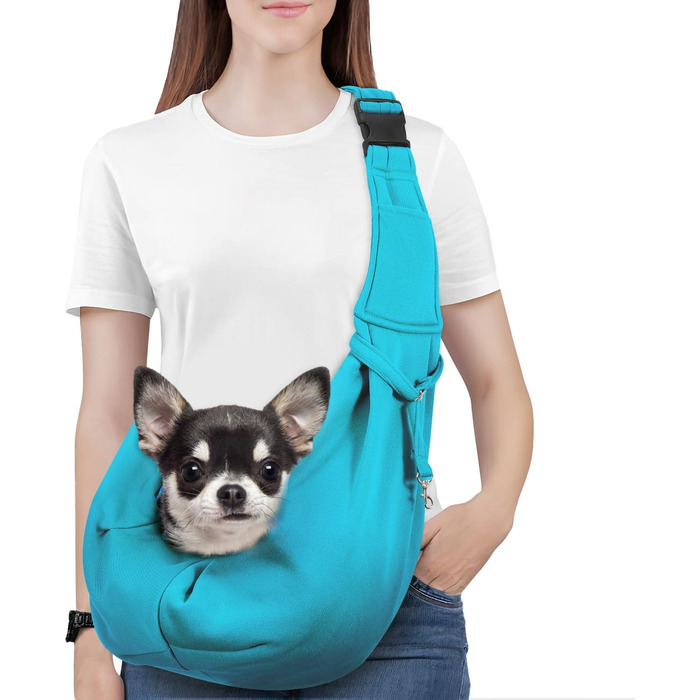 Pawaboo Сумка-переноска для собак та котів, блакитна, до 5.5 кг