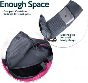 Сумка-переноска для собак та котів, рожева, 45 x 13 x 28 см - переноска для тварин, слинг, рюкзак