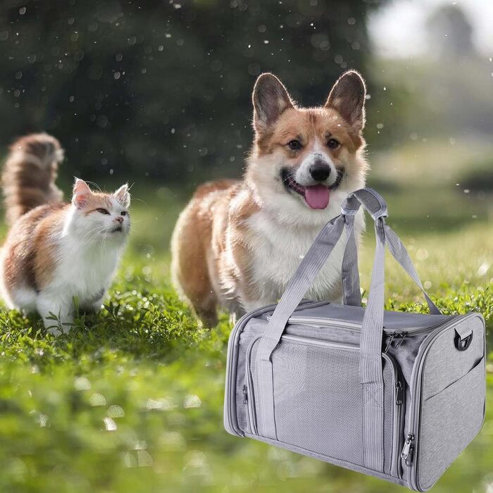 Транспортна переноска для кота/собаки Katzentransporttasche, 40x25x25 см, складана, з плечовим ременем, до 3 кг