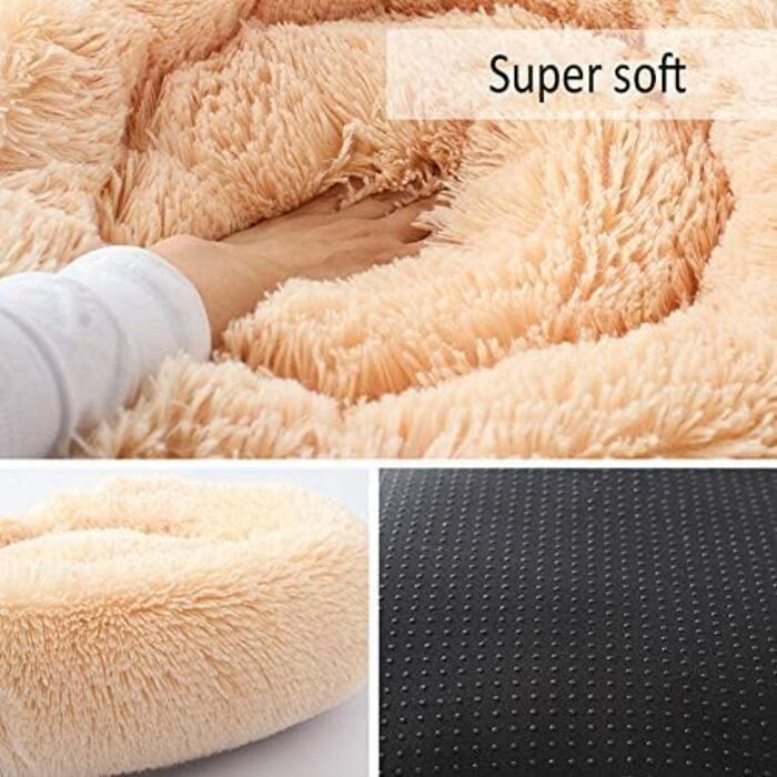 Кругле ліжко для домашніх тварин Segle Deluxe: м'яке, зручне, для собак та котів, 55x55x18 см