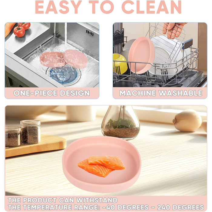 Набори мисок для котів та собак Bebeibon, силіконові, неслизькі, 330 мл, 2 шт. (Рожевий)