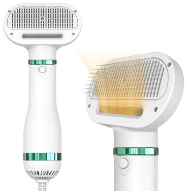 Фен для собак та котів 2-в-1 з щіткою для самостійного чищення | 300W | для маленьких та середніх порід | тихий, з регулюванням температури