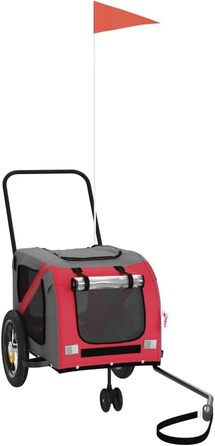 Причіп для велосипеда для собак та інших домашніх тварин. Червоно-чорний, Oxford-тканина, 122x52x53 см