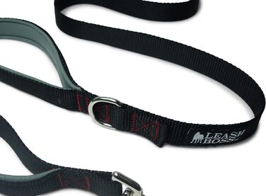 Повідок Leash Boss для великих собак з двома ручками та додатковою транспортною ручкою, міцний, з подвійною м'якою підкладкою, для вигулу та дресирування