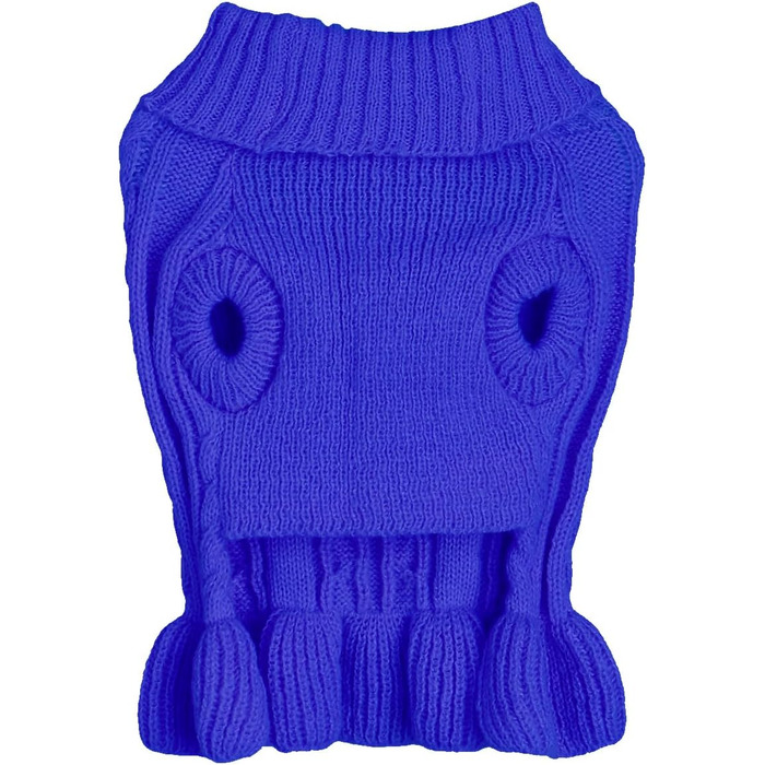 Теплий зручний пуловер для собак, розмір M, акрил, роговий комір, для собак маленьких та великих порід, 5,9–7,3 кг, темно-синій