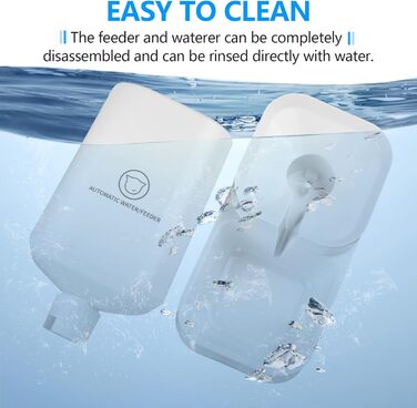 Автоматичний годівниця для котів Dreamhigh® з диспенсером води для собак, 2.1 кг корму та 3.8 л води, без батарейок, BPA Free, для подорожей, білий