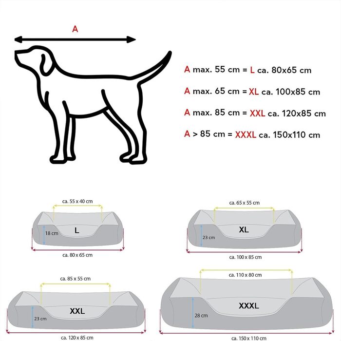 Ліжко для собак BedDog MAX XXL, знімний і праний чохол, бежеве, для великих собак