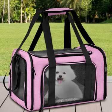 Транспортна переноска для собак та котів, рожева, складана, для подорожей, переноска для тварин