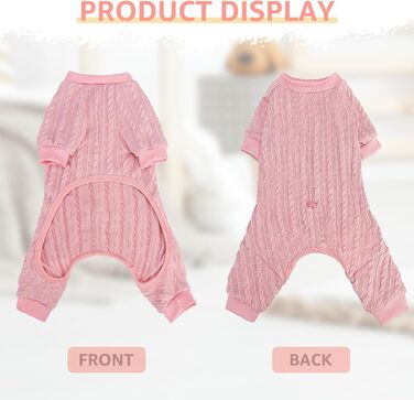 Пижама для собак SCENEREAL: теплий зимовий костюм, рожевий, розмір S (Обхват грудей 51 см)