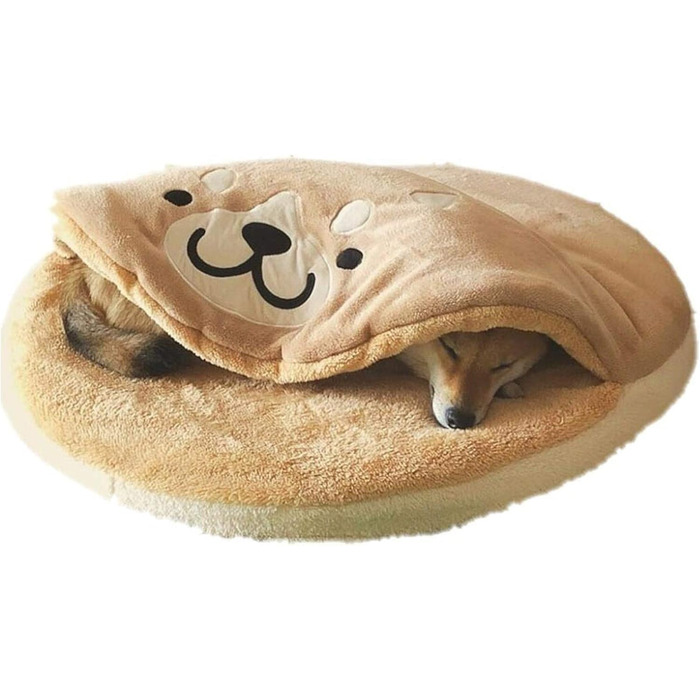 Кругле ліжко для собак та котів Shiba Inu з м'якого плюшу. Лежанка для домашніх тварин, велике ліжко для собак.