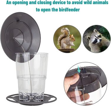 Годівниця для птахів Vogelhaus, чорна, для саду та балкону, вологостійка