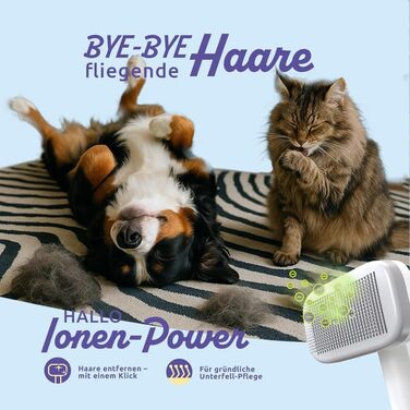 Іонна щітка для тварин Piddy Pet - вичісує шерсть без виривання, для собак та котів