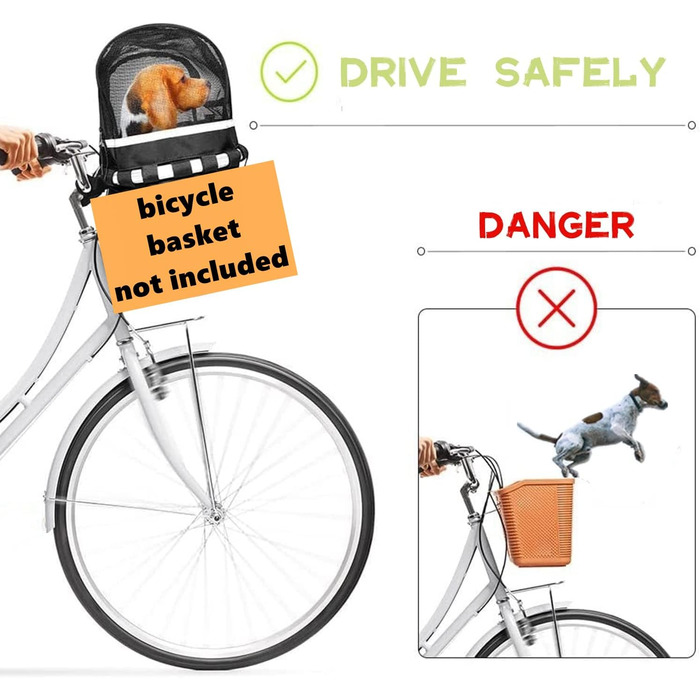Захисний чохол для велосипедного кошика для собак, дихаючий, знімний, 29x24 см
