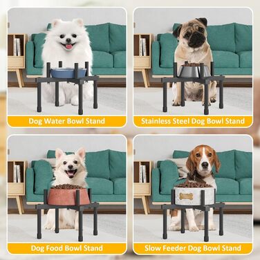 Підставка для води для собак Jane Eyre, регульована, для великих та середніх порід, антиковзна, M-STEEL